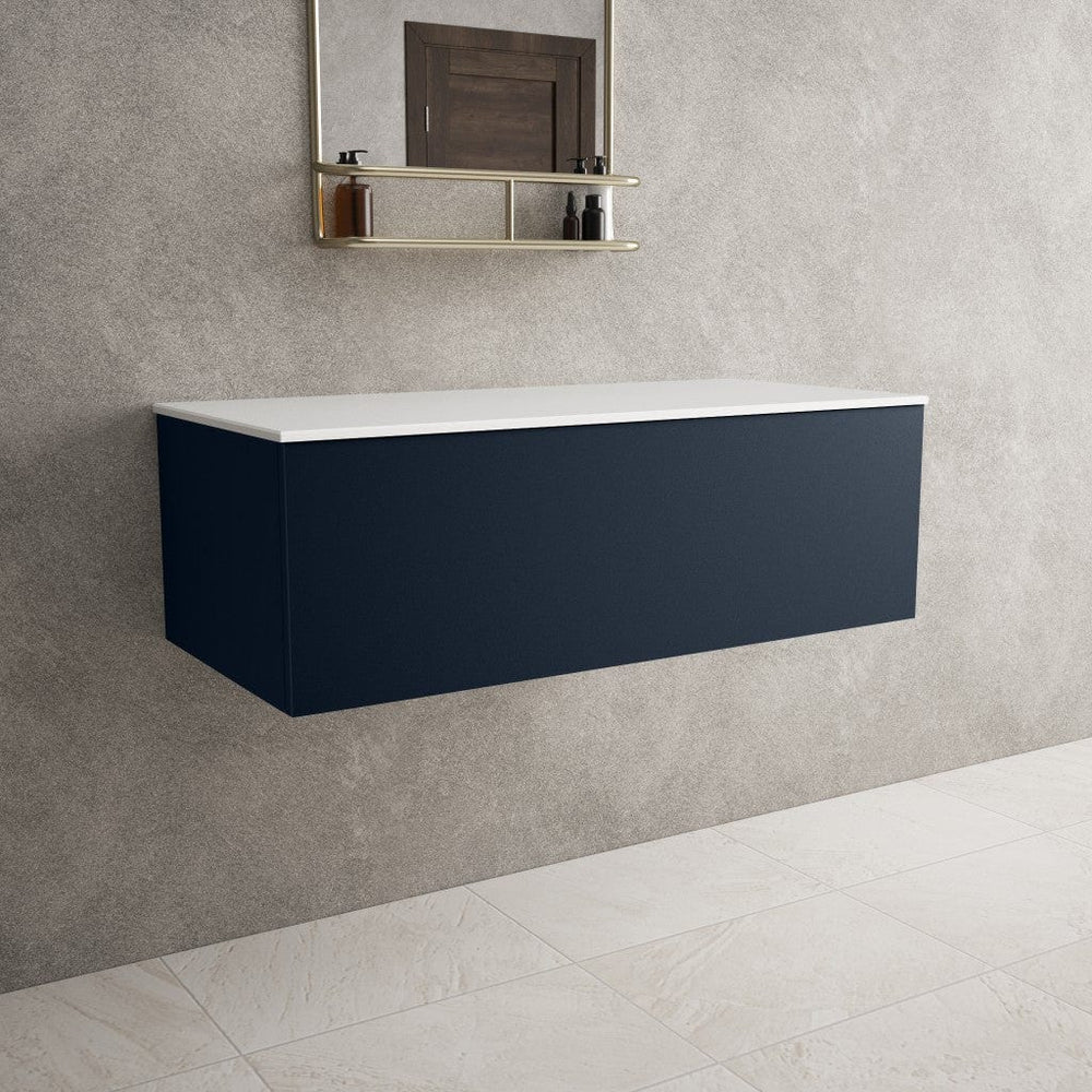 Raffinata Single Drawer Countertop Vanity Unit - Matt Indigo 1000mm