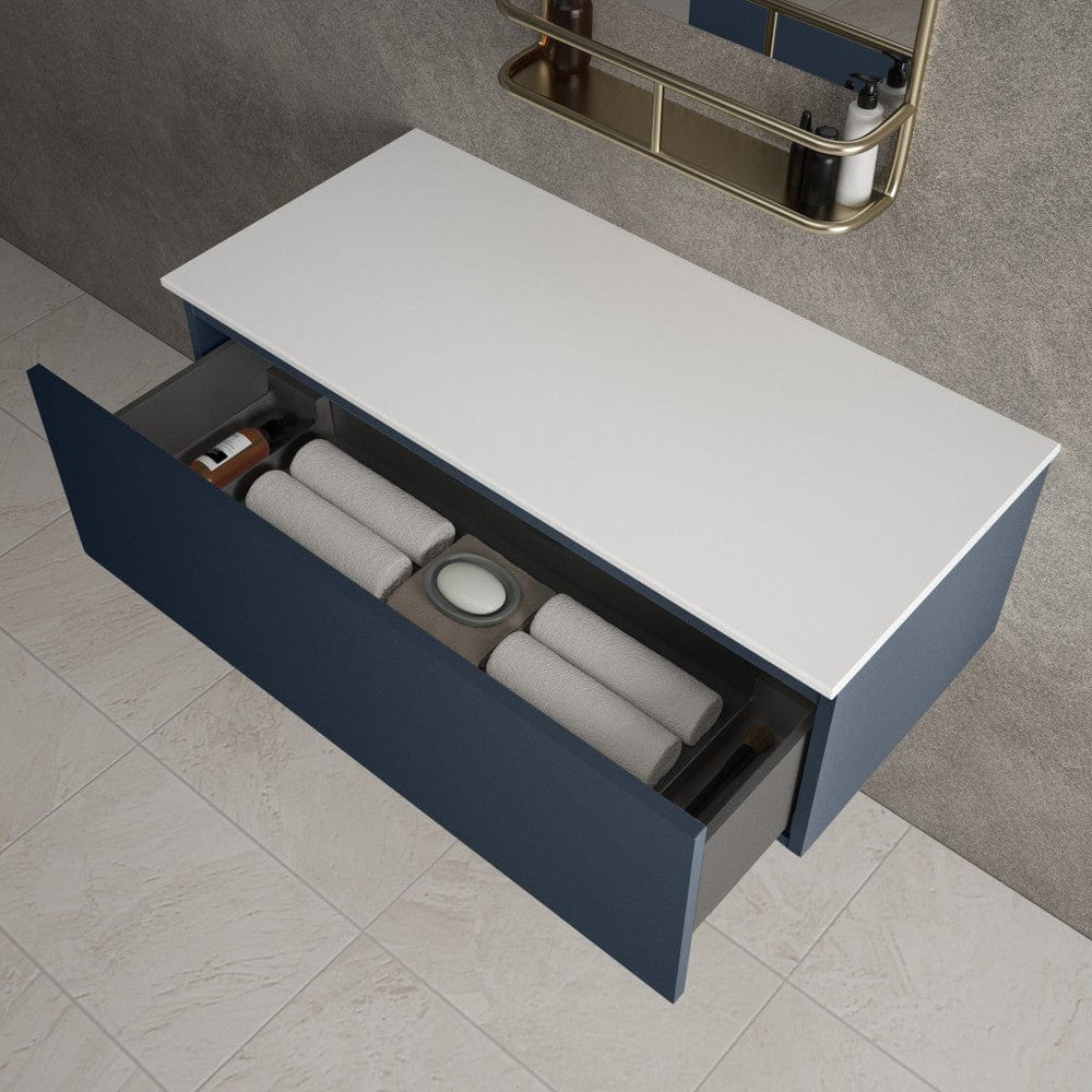 Raffinata Single Drawer Countertop Vanity Unit - Matt Indigo 1000mm