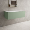 Raffinata Single Drawer Countertop Vanity Unit - Matt Light Green 1000mm image