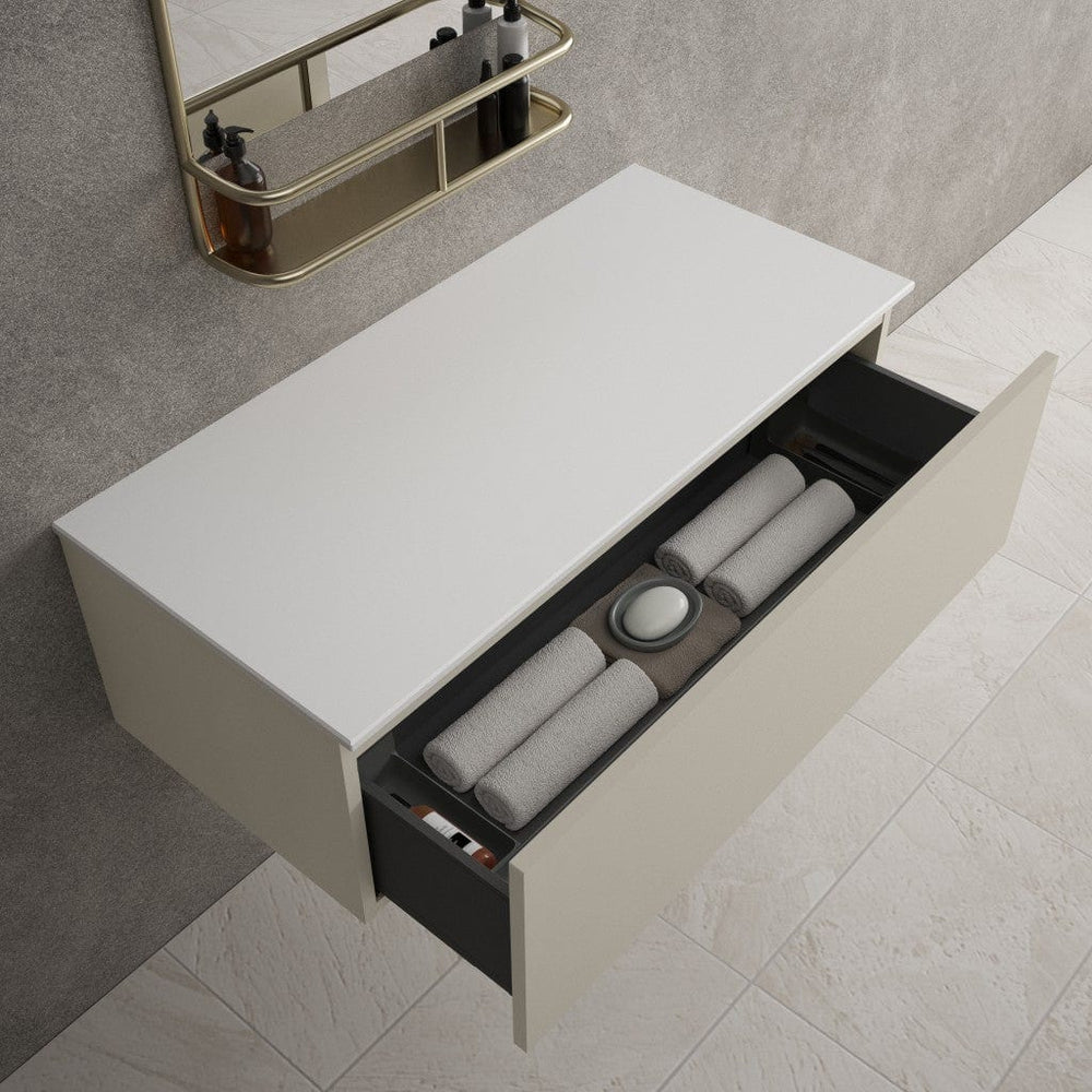Raffinata Single Drawer Countertop Vanity Unit - Matt Stone 1000mm