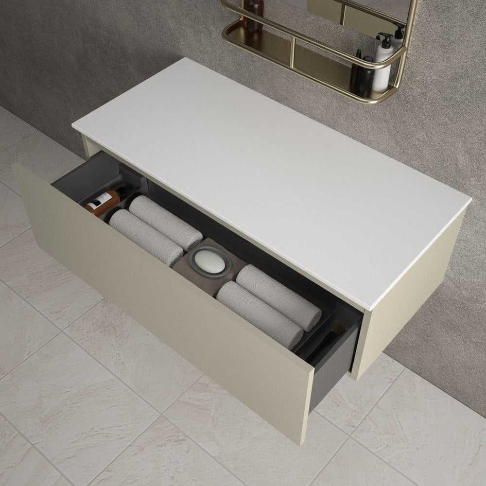 Raffinata Single Drawer Countertop Vanity Unit - Matt Stone 1000mm