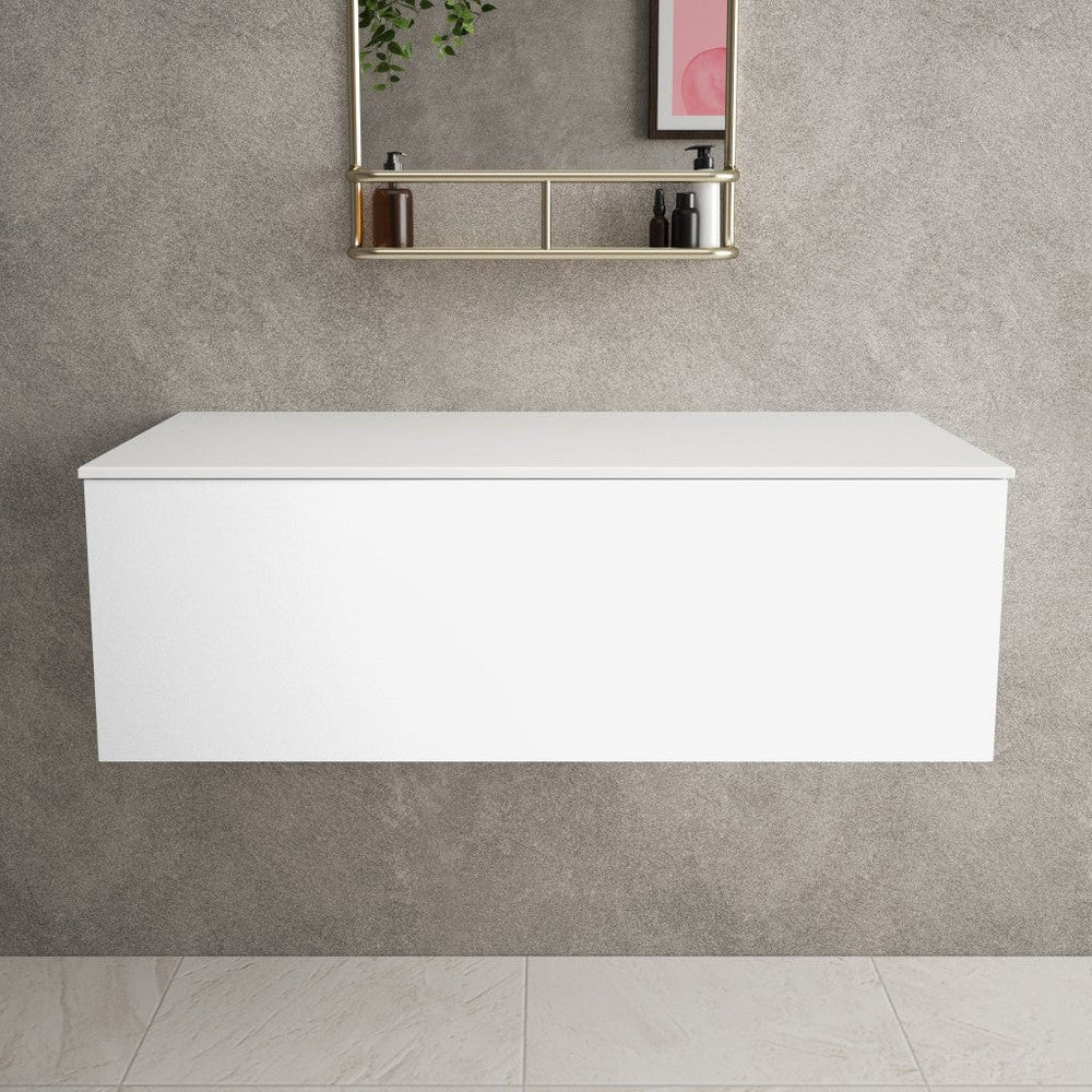 Raffinata Single Drawer Countertop Vanity Unit - Matt White 1000mm