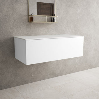 Raffinata Single Drawer Countertop Vanity Unit - Matt White 1000mm