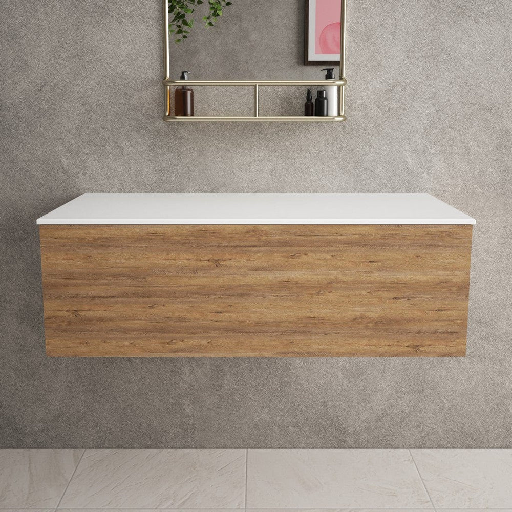 Raffinata Single Drawer Countertop Vanity Unit - Oak 1000mm