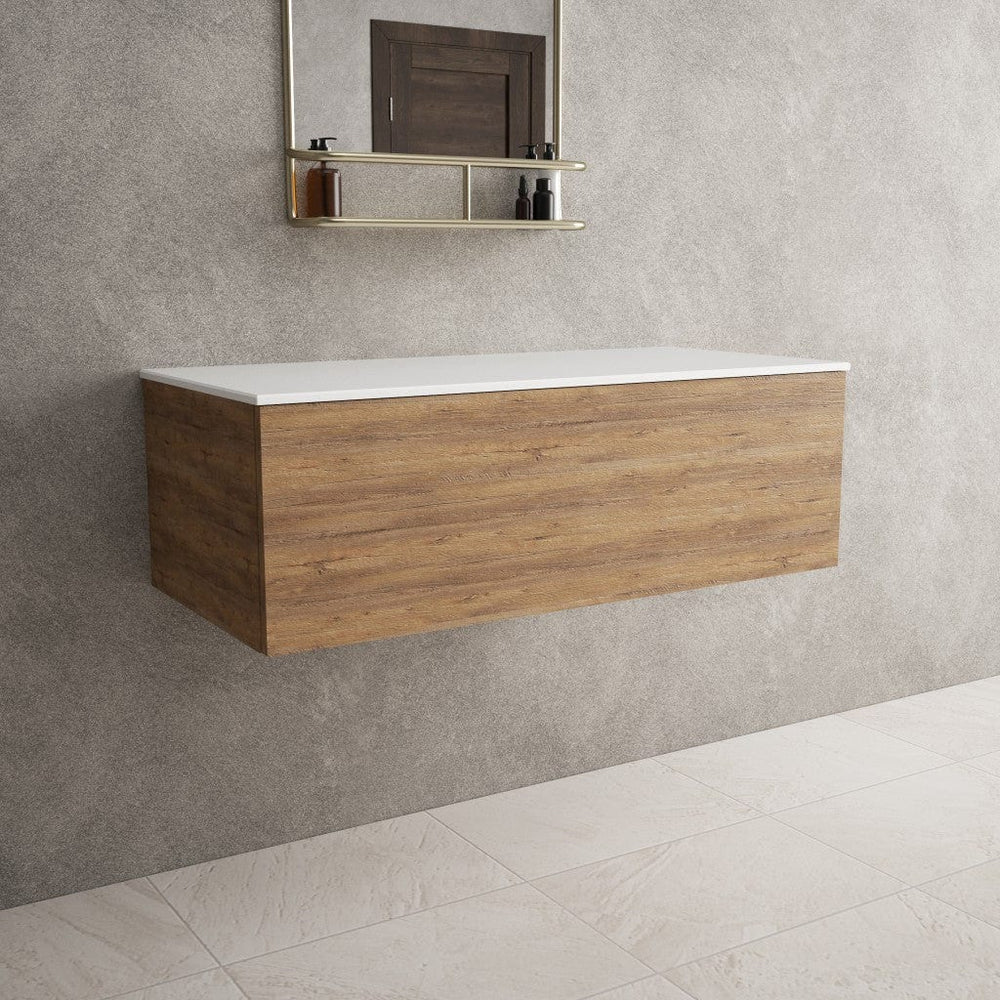 Raffinata Single Drawer Countertop Vanity Unit - Oak 1000mm