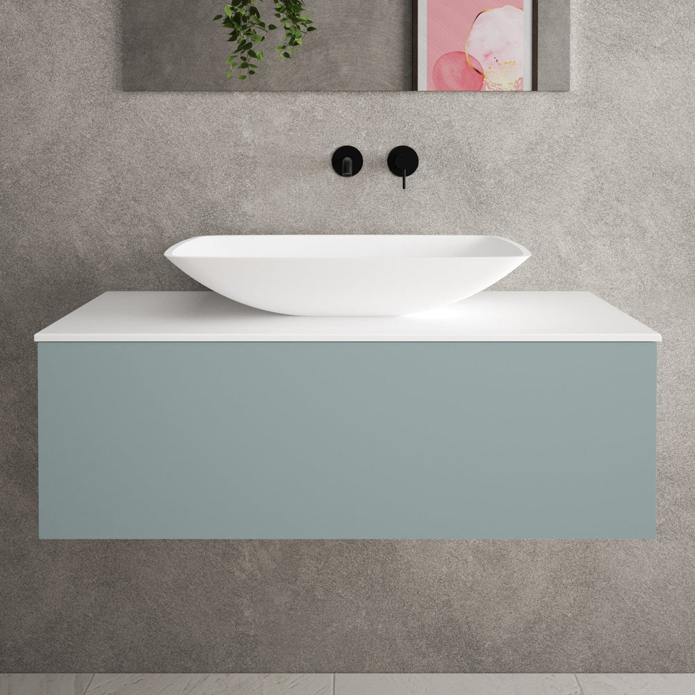 Raffinata Single Drawer Countertop Vanity Unit - Matt Fjord 1000mm