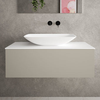 Raffinata Single Drawer Countertop Vanity Unit - Matt Stone 1000mm