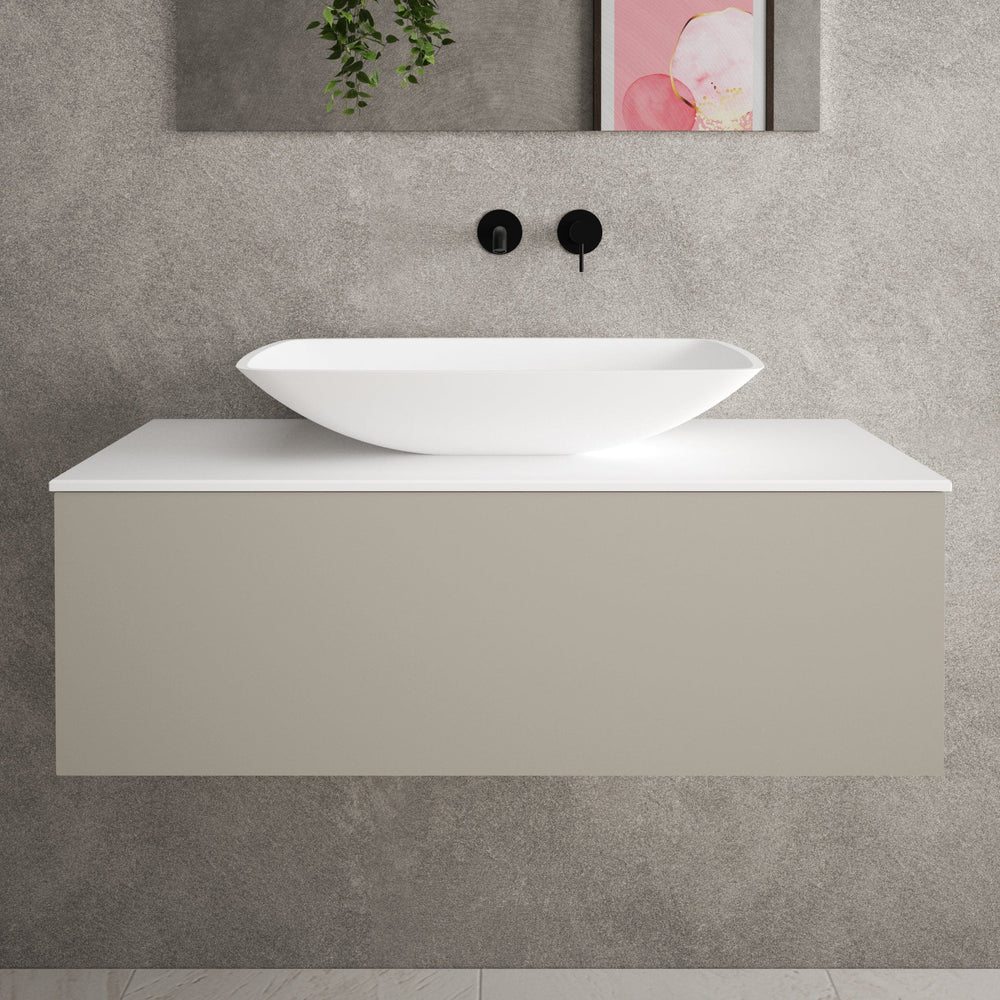 Raffinata Single Drawer Countertop Vanity Unit - Matt Stone 1000mm