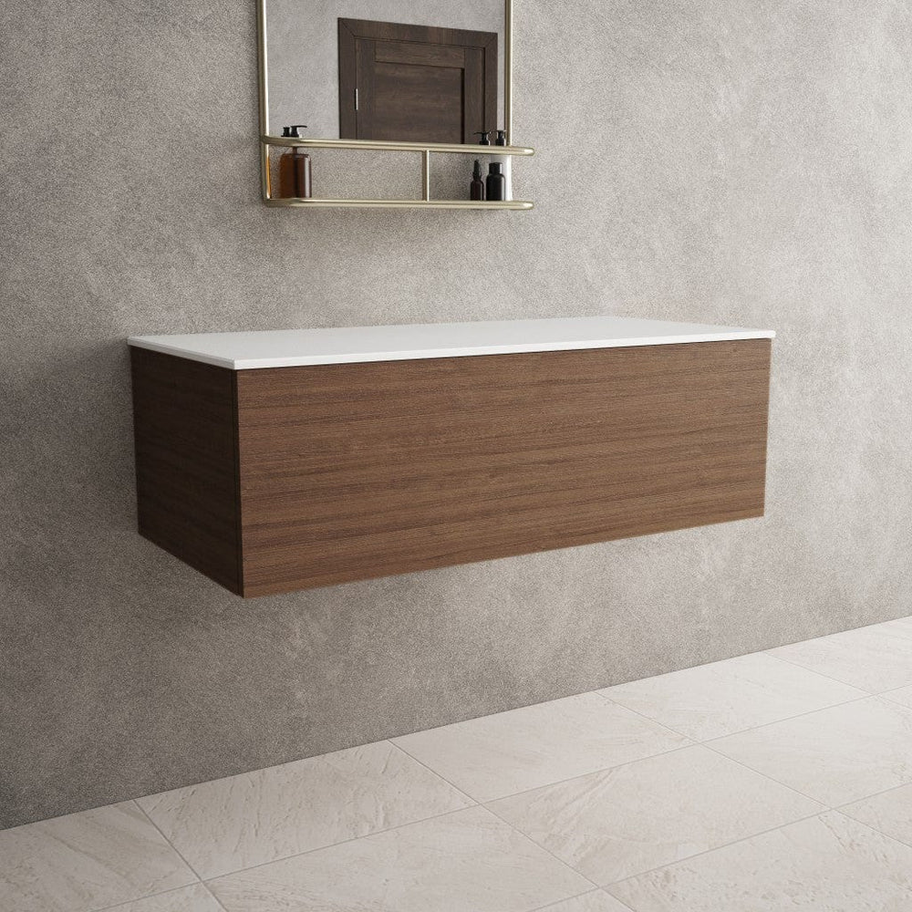 Raffinata Single Drawer Countertop Vanity Unit - Walnut 1000mm
