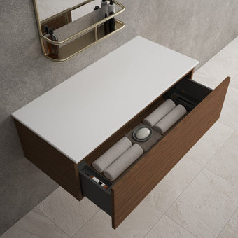 Raffinata Single Drawer Countertop Vanity Unit - Walnut 1000mm