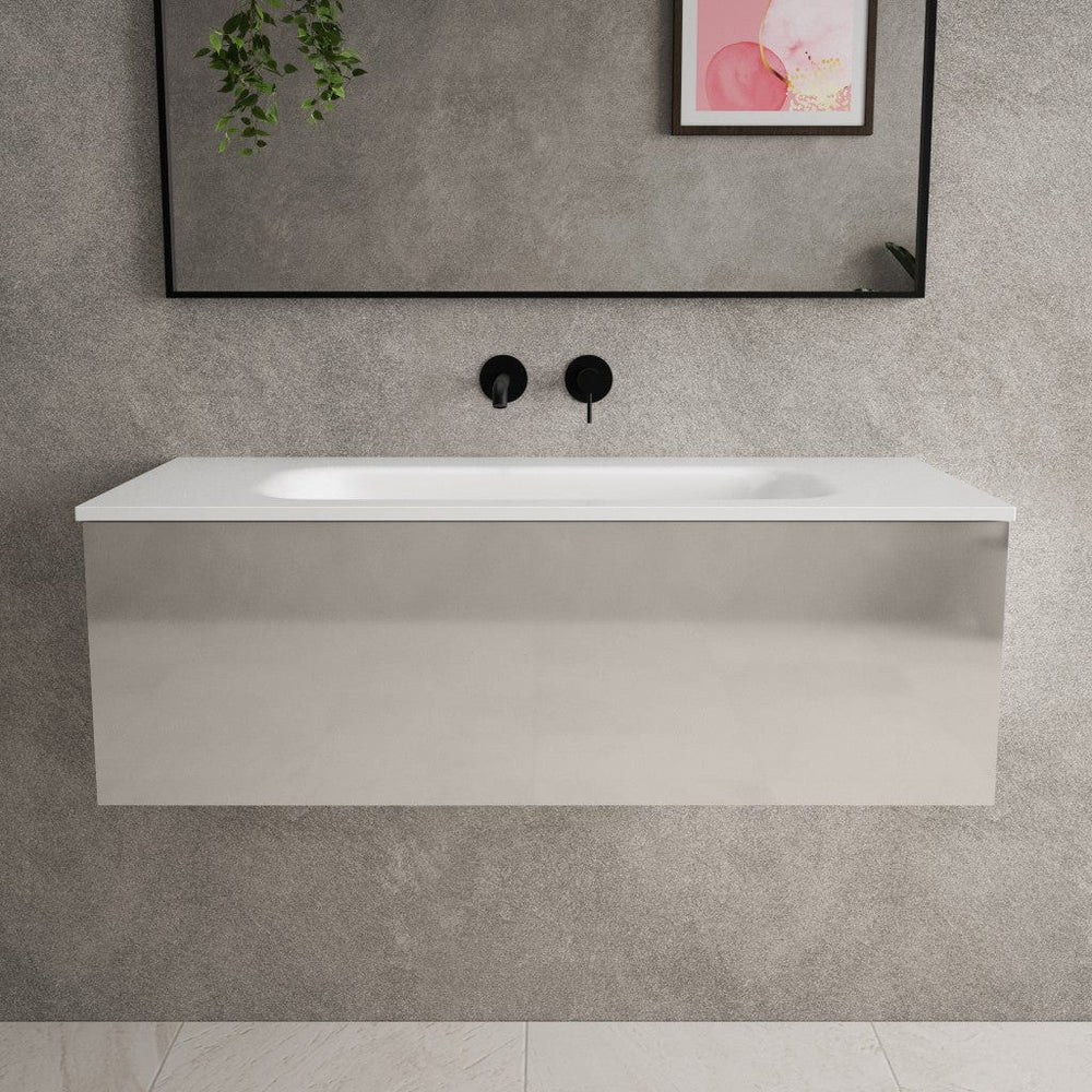 Raffinata One Drawer Vanity Unit With Beyondstone Basin - Gloss Cashmere 1000mm image