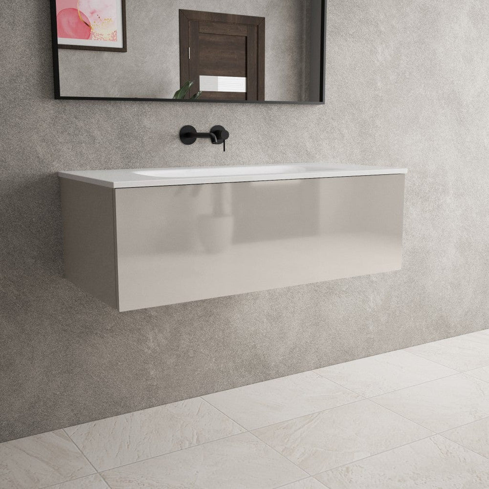 Raffinata One Drawer Vanity Unit With Beyondstone Basin - Gloss Cashmere 1000mm