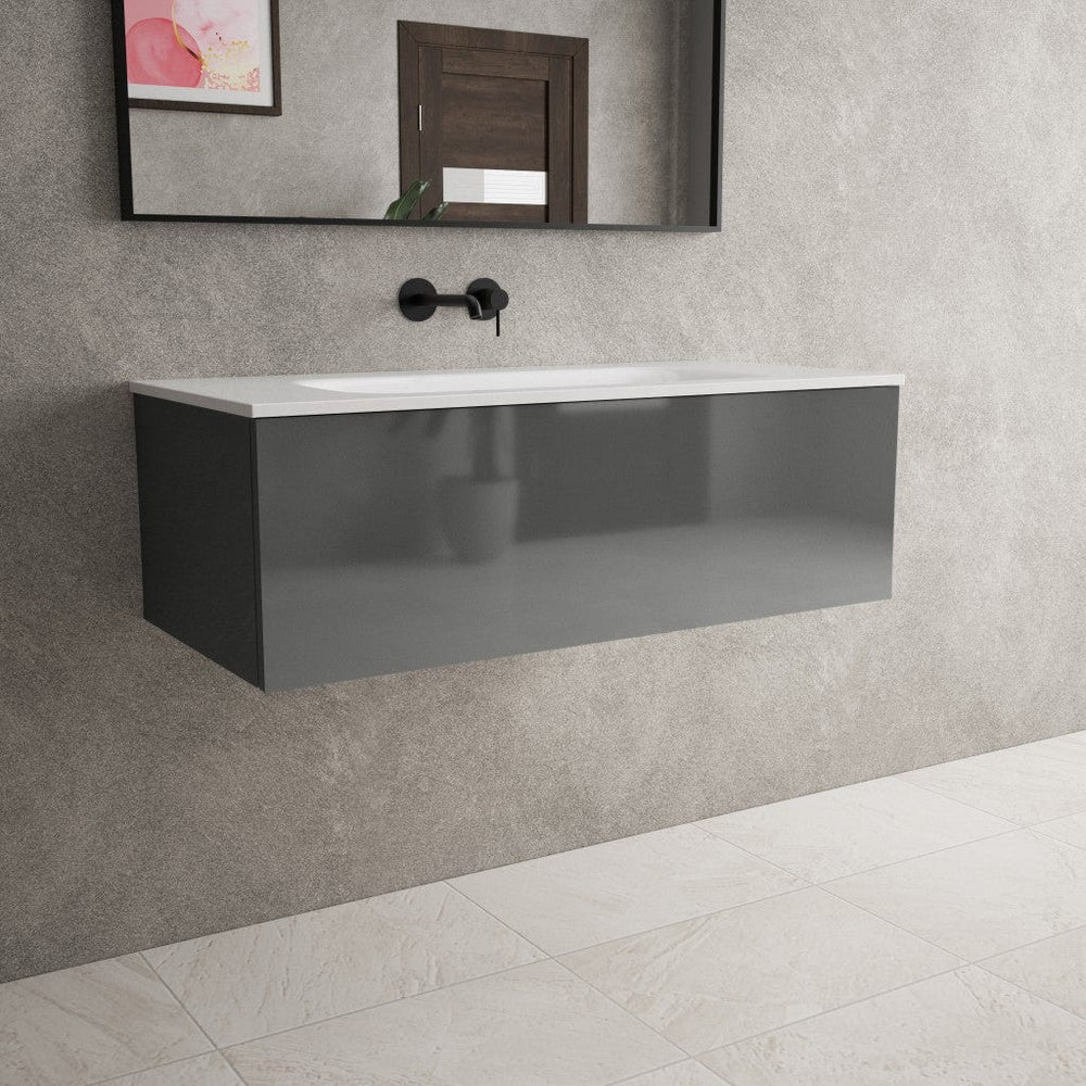 Raffinata One Drawer Vanity Unit With Beyondstone Basin - Gloss Dust 1000mm