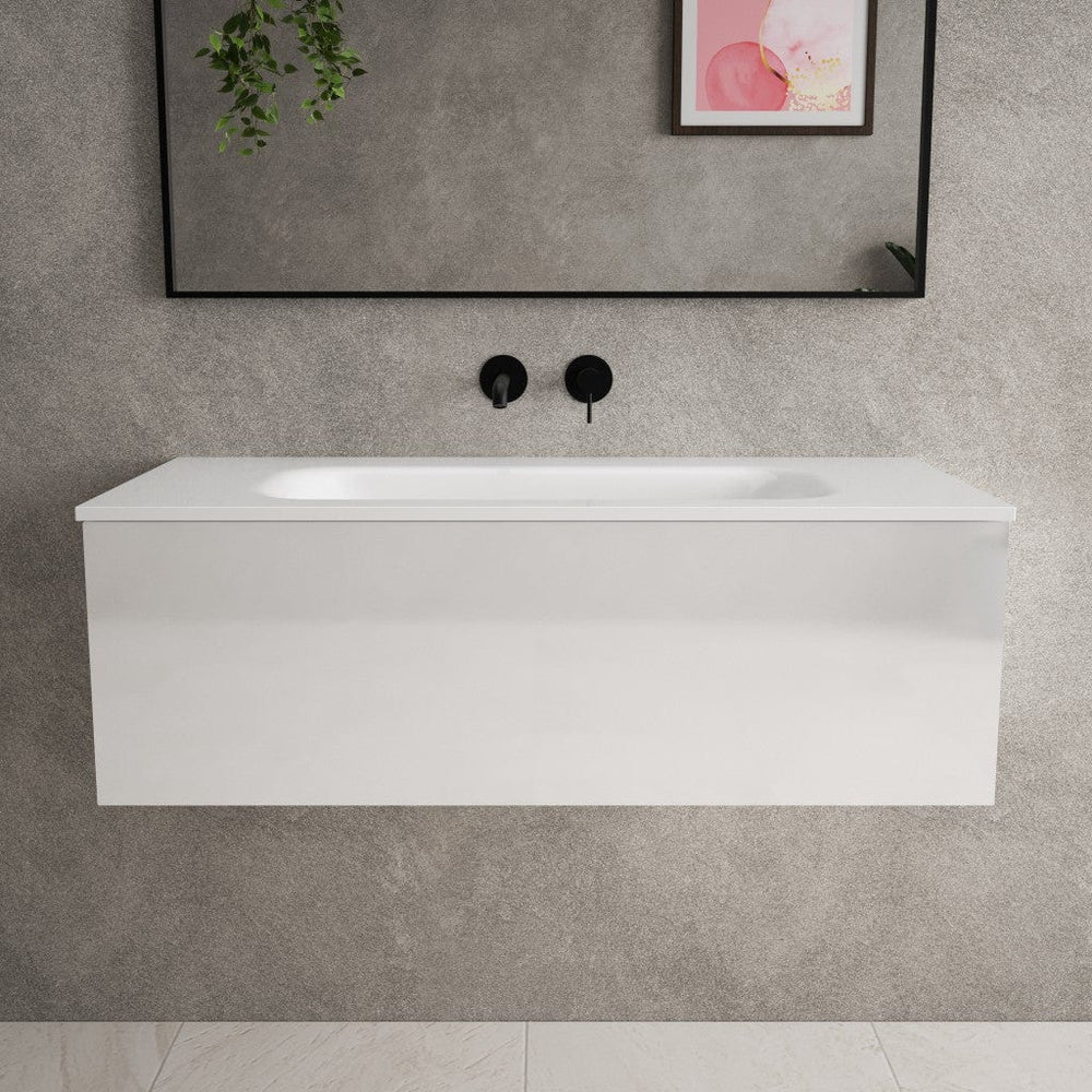 Raffinata One Drawer Vanity Unit With Beyondstone Basin - Gloss White 1000mm