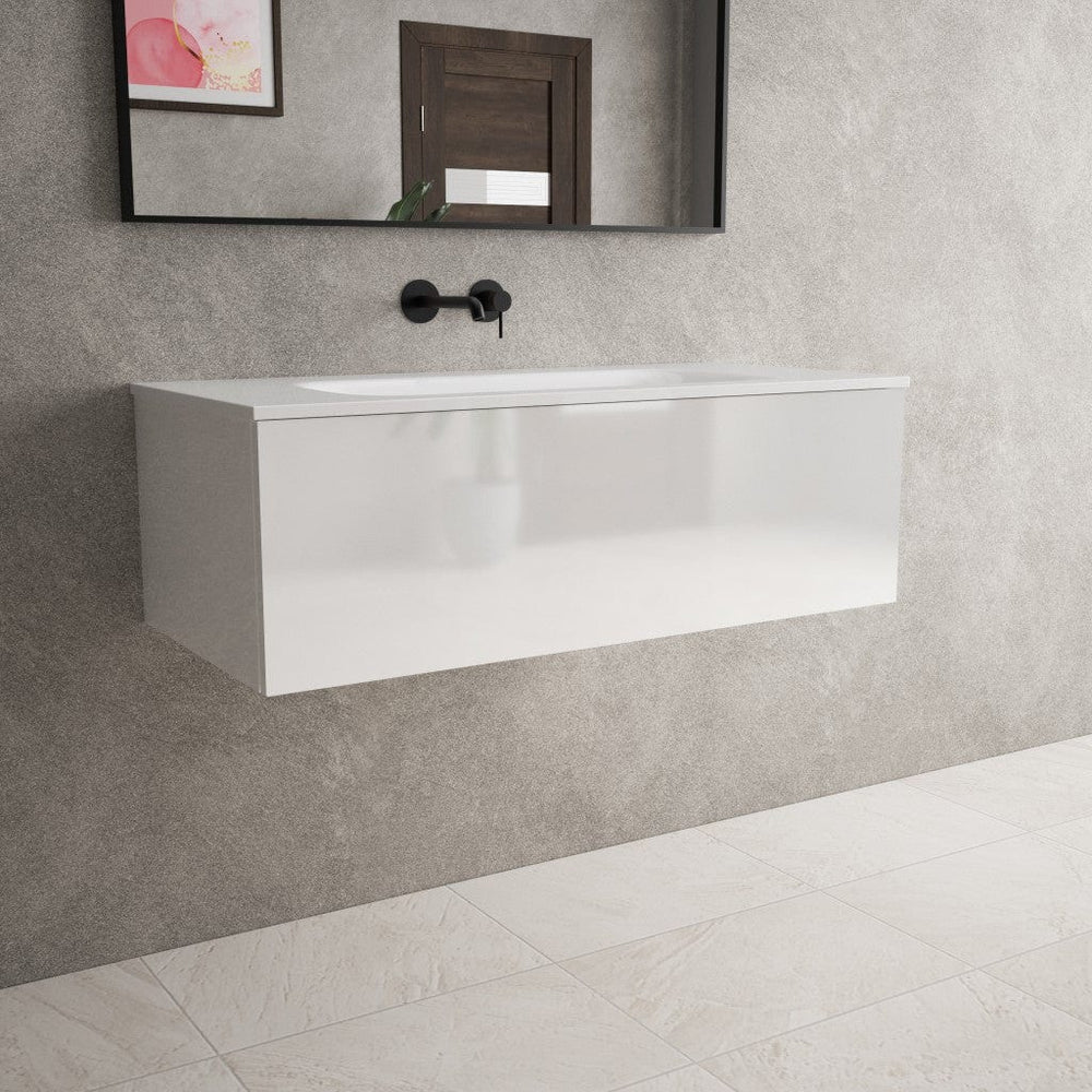 Raffinata One Drawer Vanity Unit With Beyondstone Basin - Gloss White 1000mm