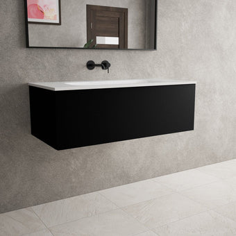 Raffinata One Drawer Vanity Unit With Beyondstone Basin - Matt Black 1000mm