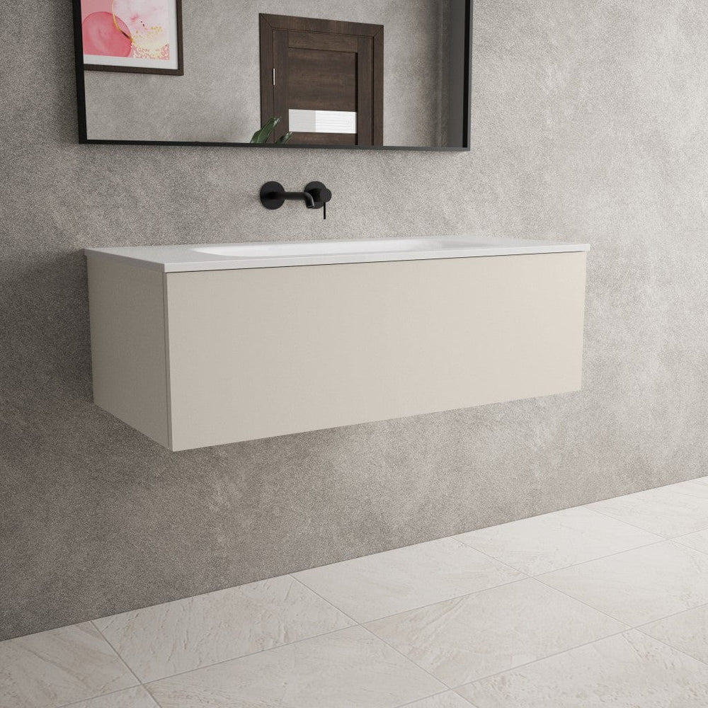 Raffinata One Drawer Vanity Unit With Beyondstone Basin - Matt Cashmere 1000mm