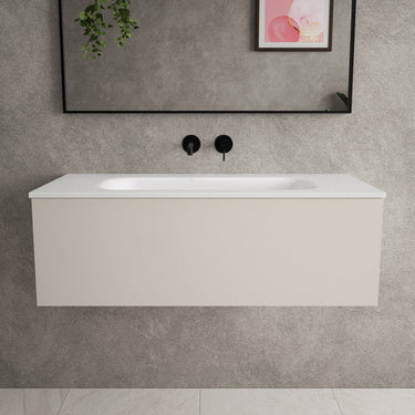 Raffinata One Drawer Vanity Unit With Beyondstone Basin - Matt Cashmere 1000mm
