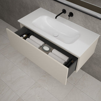 Raffinata One Drawer Vanity Unit With Beyondstone Basin - Matt Cashmere 1000mm