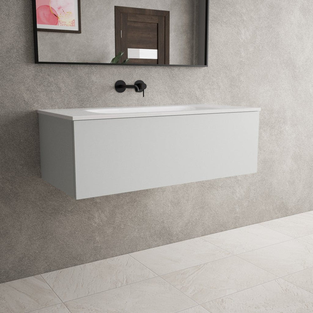 Raffinata One Drawer Vanity Unit With Beyondstone Basin - Matt Dove 1000mm