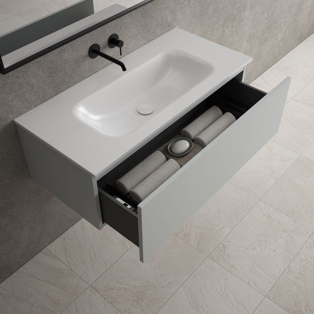 Raffinata One Drawer Vanity Unit With Beyondstone Basin - Matt Dove 1000mm