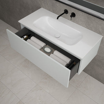 Raffinata One Drawer Vanity Unit With Beyondstone Basin - Matt Dove 1000mm