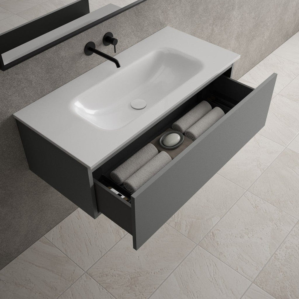 Raffinata One Drawer Vanity Unit With Beyondstone Basin - Matt Dust 1000mm