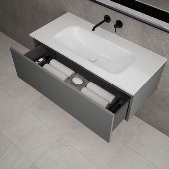 Raffinata One Drawer Vanity Unit With Beyondstone Basin - Matt Dust 1000mm