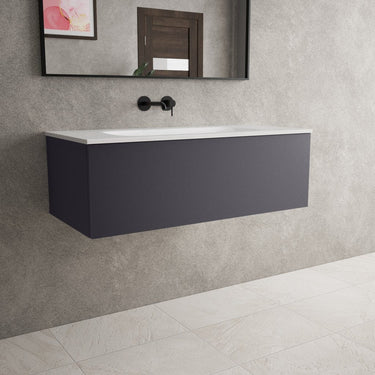Raffinata One Drawer Vanity Unit With Beyondstone Basin - Matt Graphite 1000mm