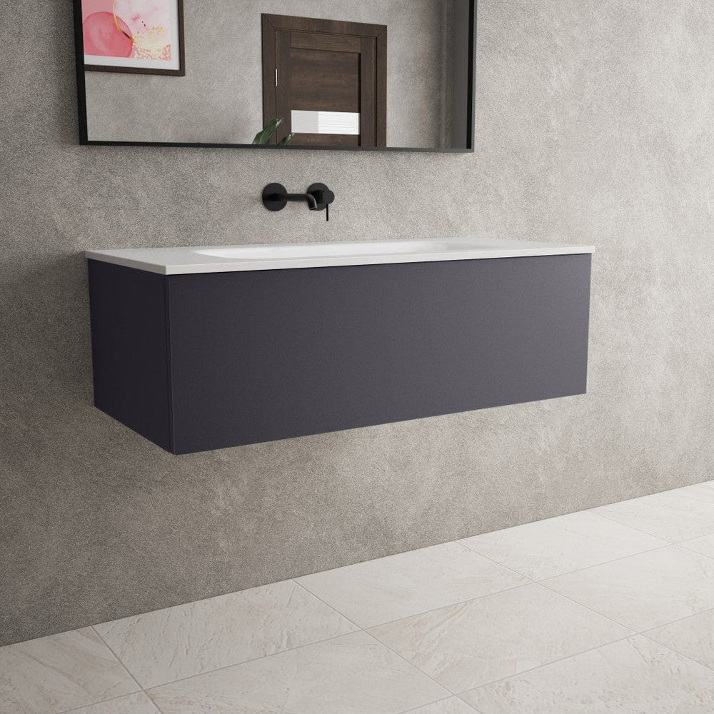 Raffinata One Drawer Vanity Unit With Beyondstone Basin - Matt Graphite 1000mm