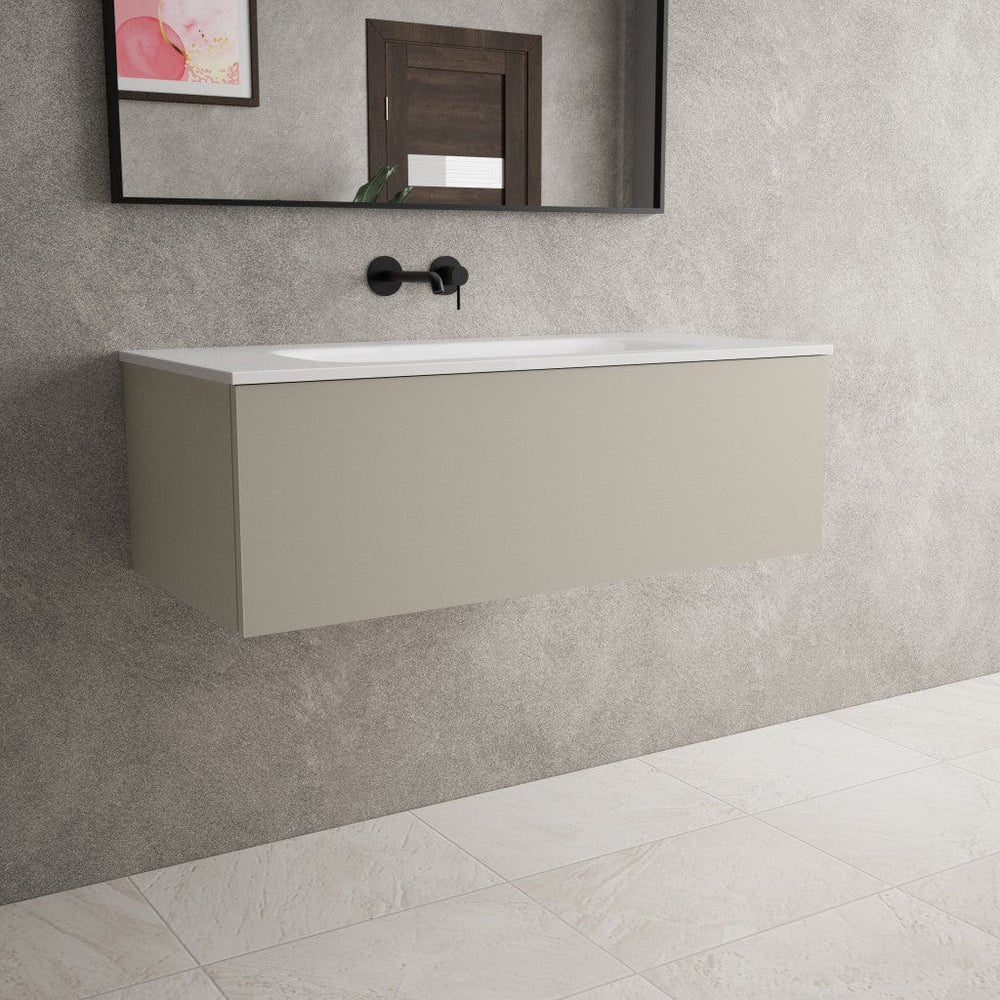 Raffinata One Drawer Vanity Unit With Beyondstone Basin - Matt Stone 1000mm