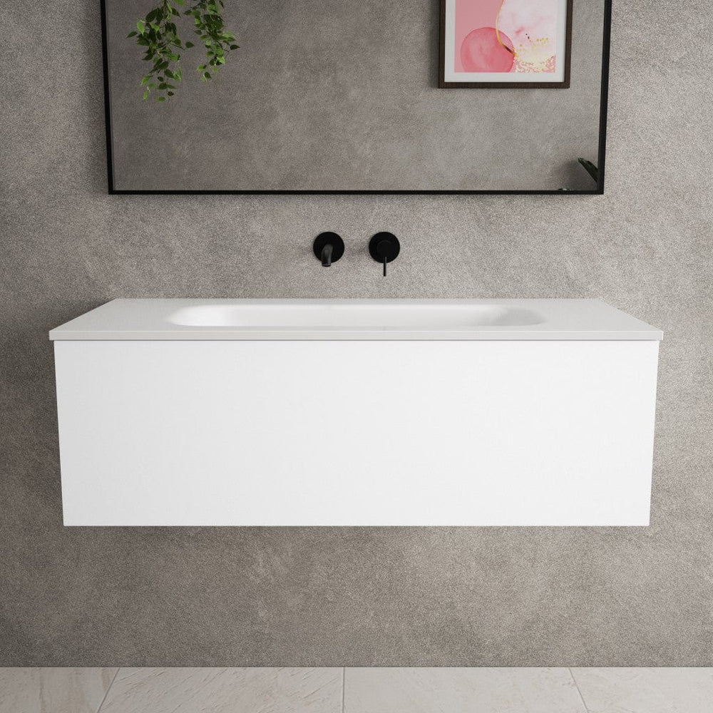 Raffinata One Drawer Vanity Unit With Beyondstone Basin - Matt White 1000mm image