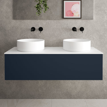 Raffinata Single Drawer Countertop Vanity Unit - Matt Indigo 1200mm