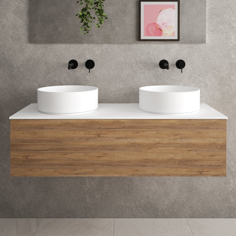 Raffinata Single Drawer Countertop Vanity Unit - Oak 1200mm image
