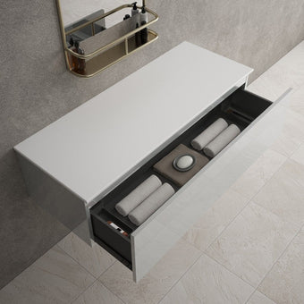 Raffinata Single Drawer Countertop Vanity Unit - Gloss Dove 1200mm