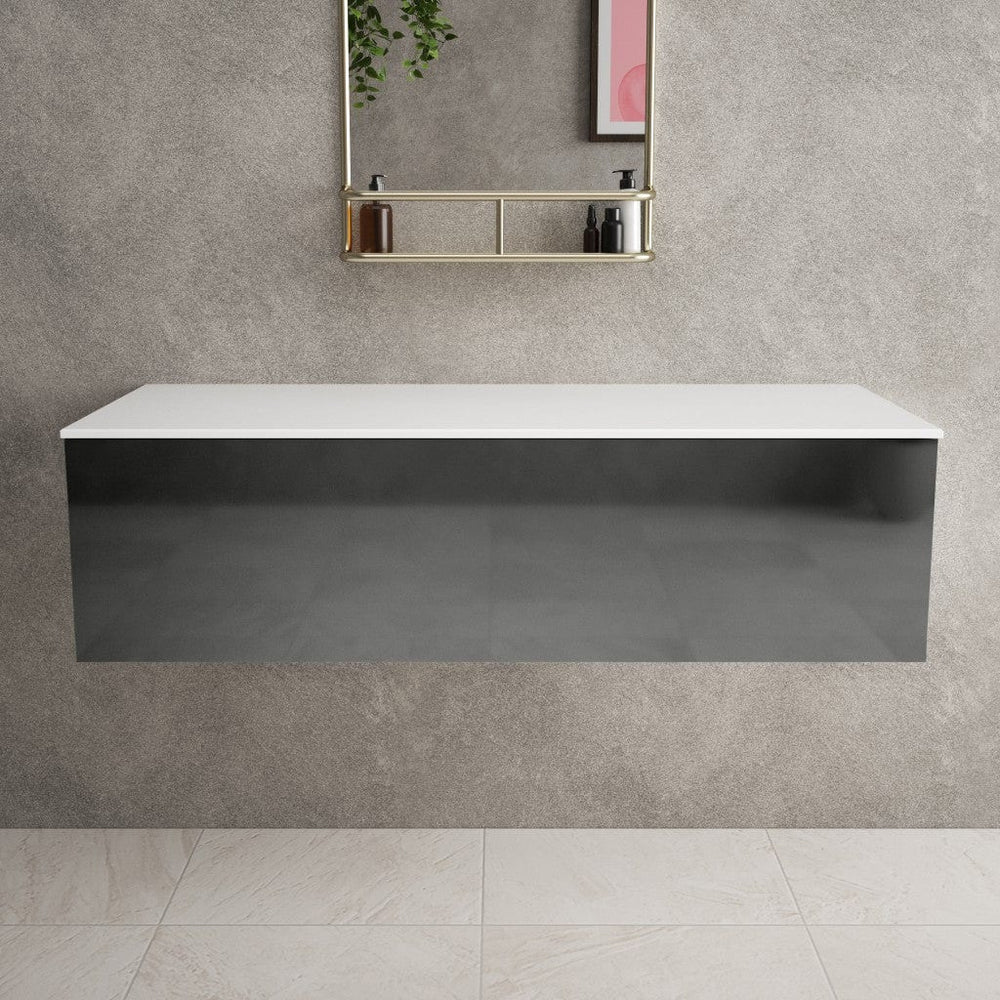 Raffinata Single Drawer Countertop Vanity Unit - Gloss Dust 1200mm