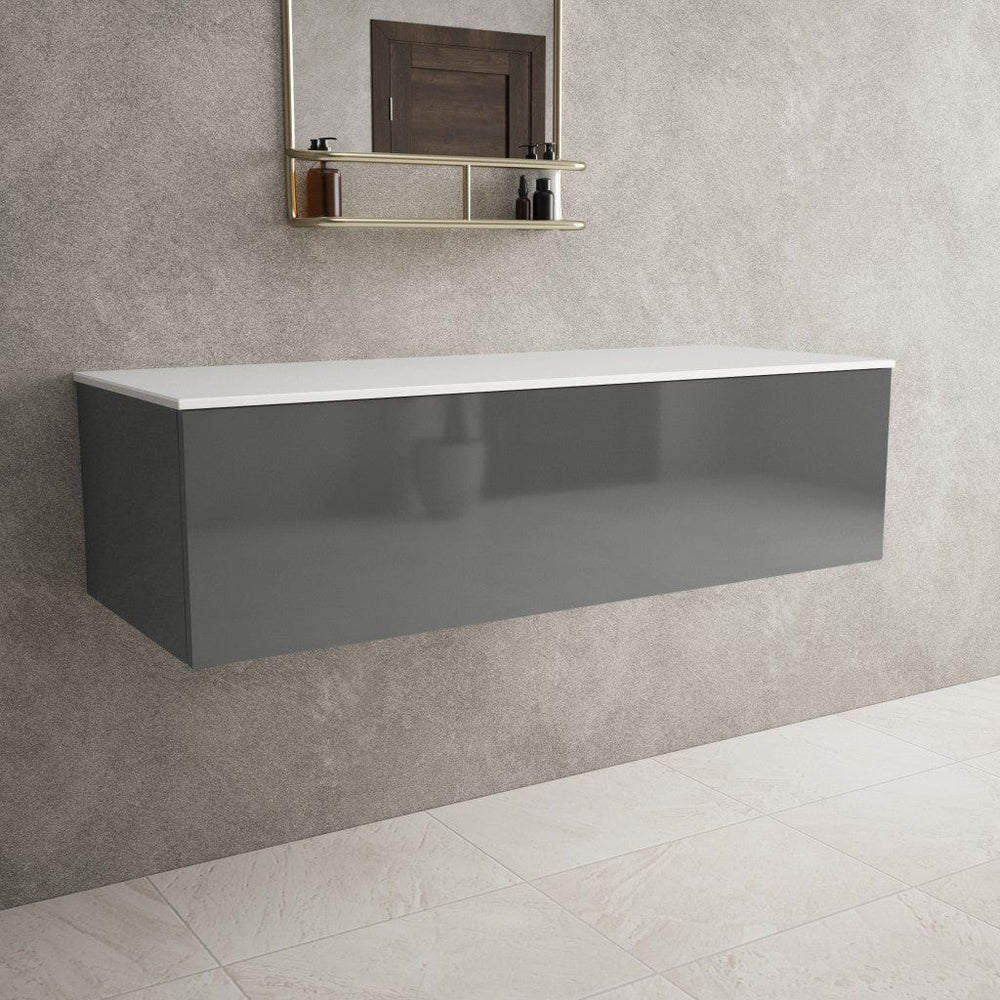 Raffinata Single Drawer Countertop Vanity Unit - Gloss Dust 1200mm