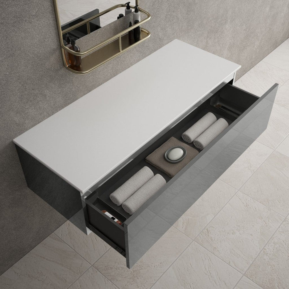 Raffinata Single Drawer Countertop Vanity Unit - Gloss Dust 1200mm