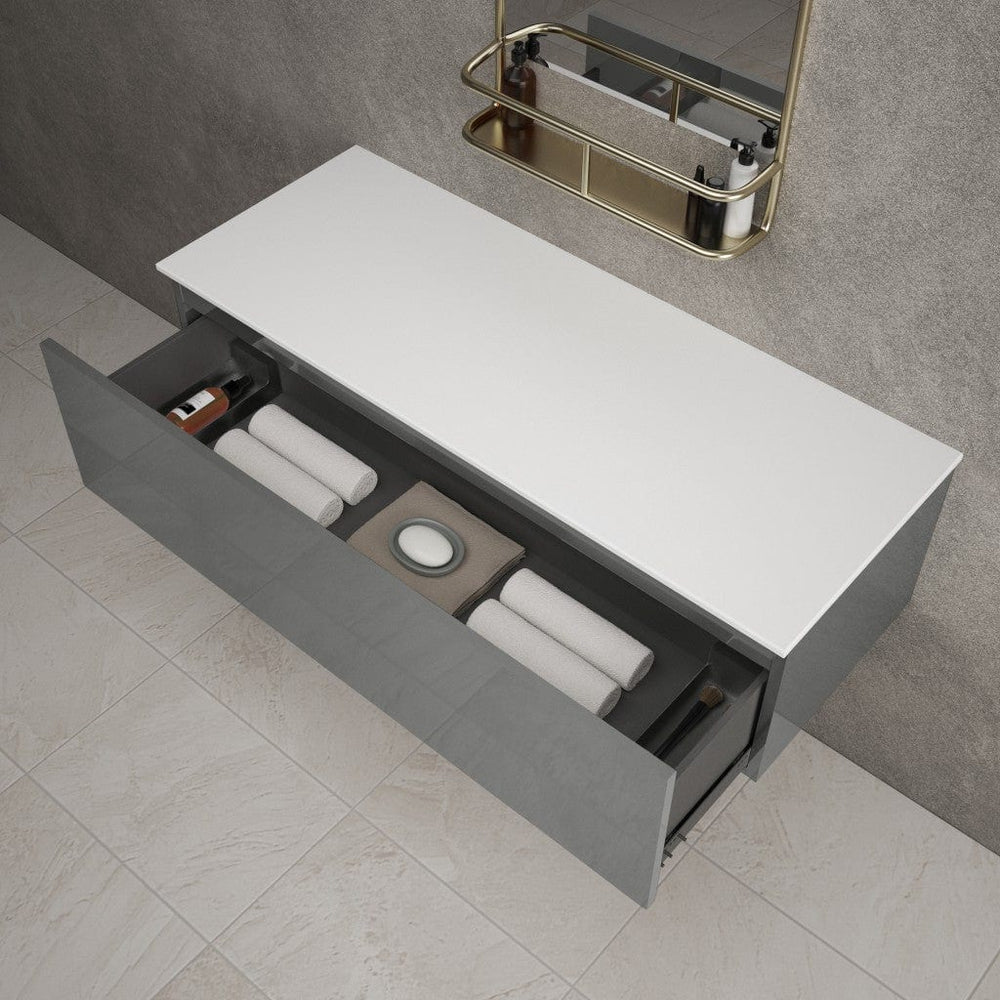 Raffinata Single Drawer Countertop Vanity Unit - Gloss Dust 1200mm