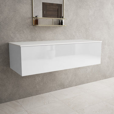 Raffinata Single Drawer Countertop Vanity Unit - Gloss White 1200mm