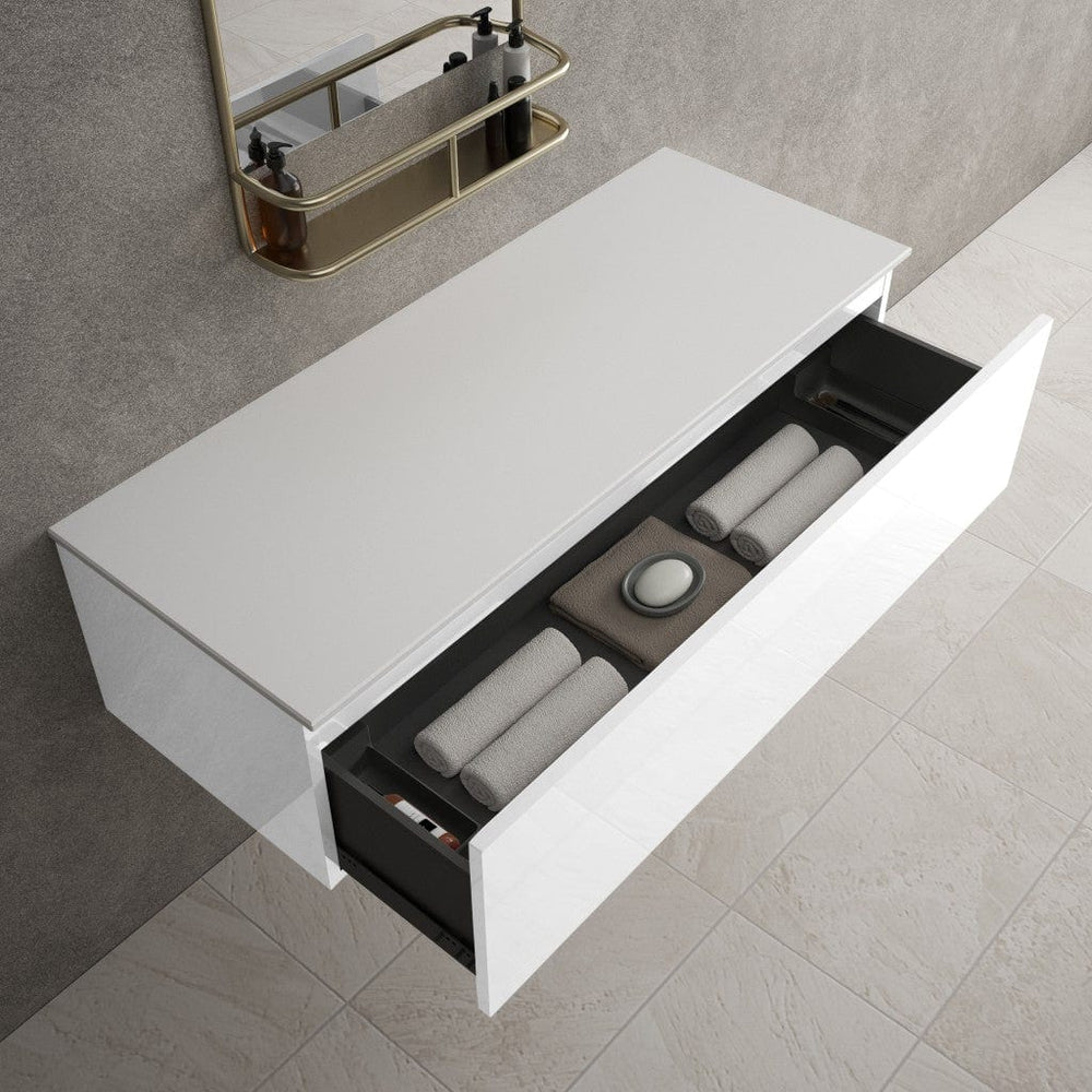 Raffinata Single Drawer Countertop Vanity Unit - Gloss White 1200mm