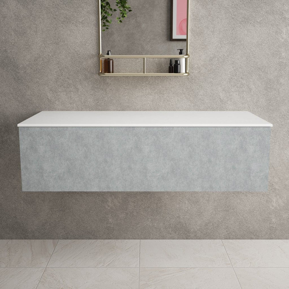 Raffinata Single Drawer Countertop Vanity Unit - Light Concrete 1200mm