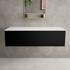 Raffinata Single Drawer Countertop Vanity Unit - Matt Black 1200mm image