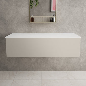 Raffinata Single Drawer Countertop Vanity Unit - Matt Cashmere 1200mm