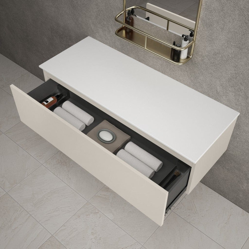 Raffinata Single Drawer Countertop Vanity Unit - Matt Cashmere 1200mm