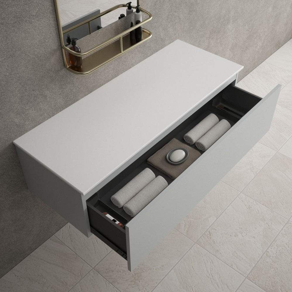 Raffinata Single Drawer Countertop Vanity Unit - Matt Dove 1200mm