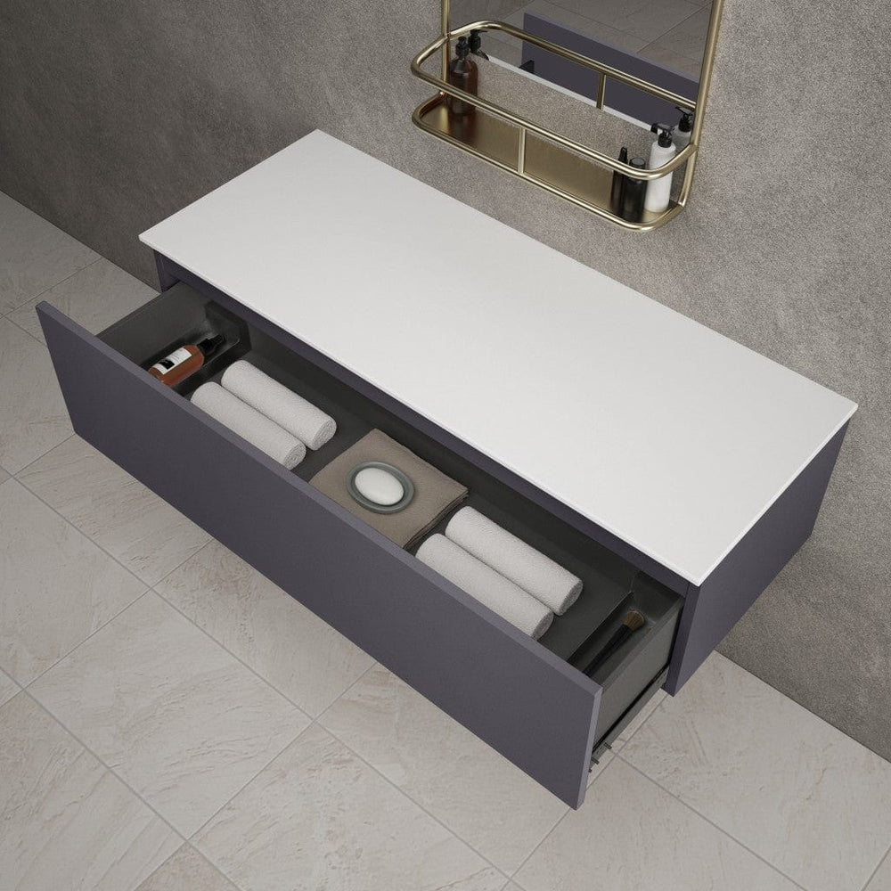 Raffinata Single Drawer Countertop Vanity Unit - Matt Graphite 1200mm