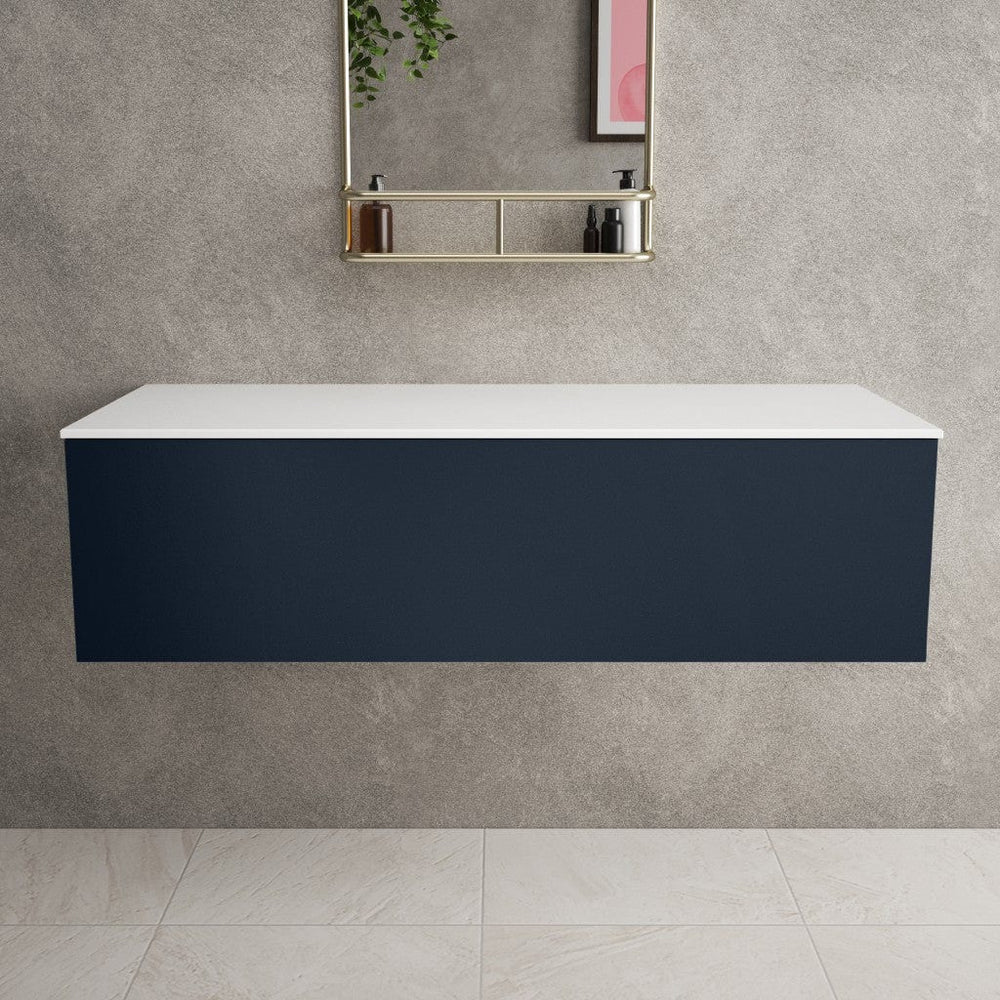 Raffinata Single Drawer Countertop Vanity Unit - Matt Indigo 1200mm