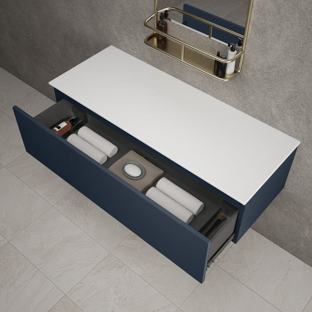 Raffinata Single Drawer Countertop Vanity Unit - Matt Indigo 1200mm