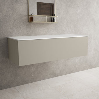 Raffinata Single Drawer Countertop Vanity Unit - Matt Stone 1200mm